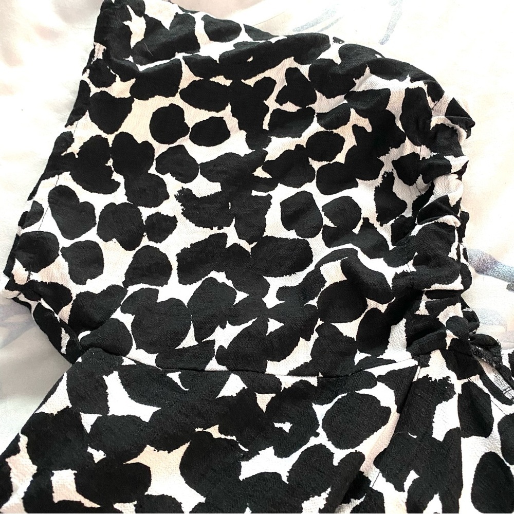 Lily Morgan Boho Abstract Animal Print Off Shoulder Women’s Blouse Short Sleeve - Picture 8 of 9